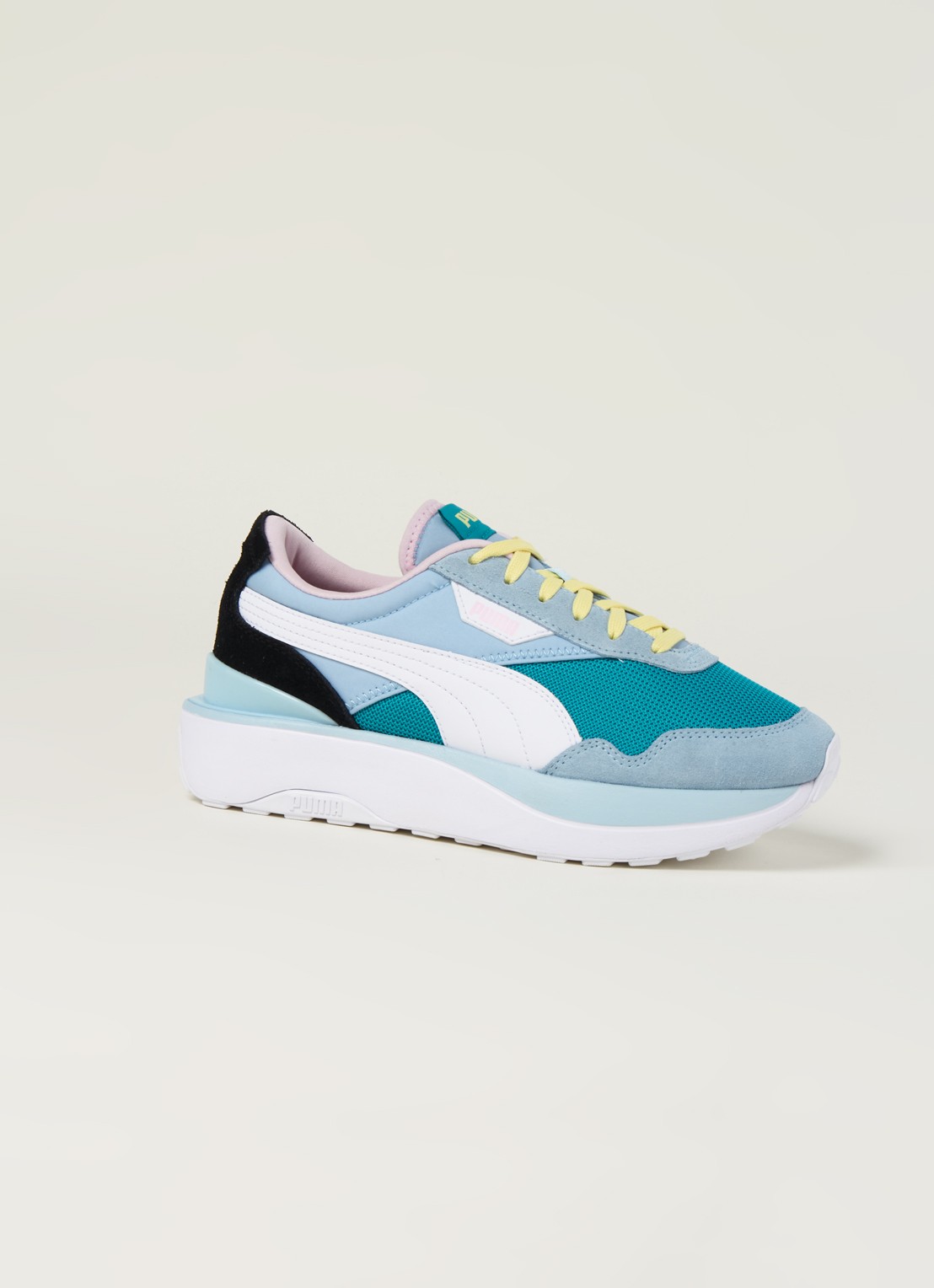 Puma Cruise Rider Silk Road sneaker met suède details - voorkant blauw