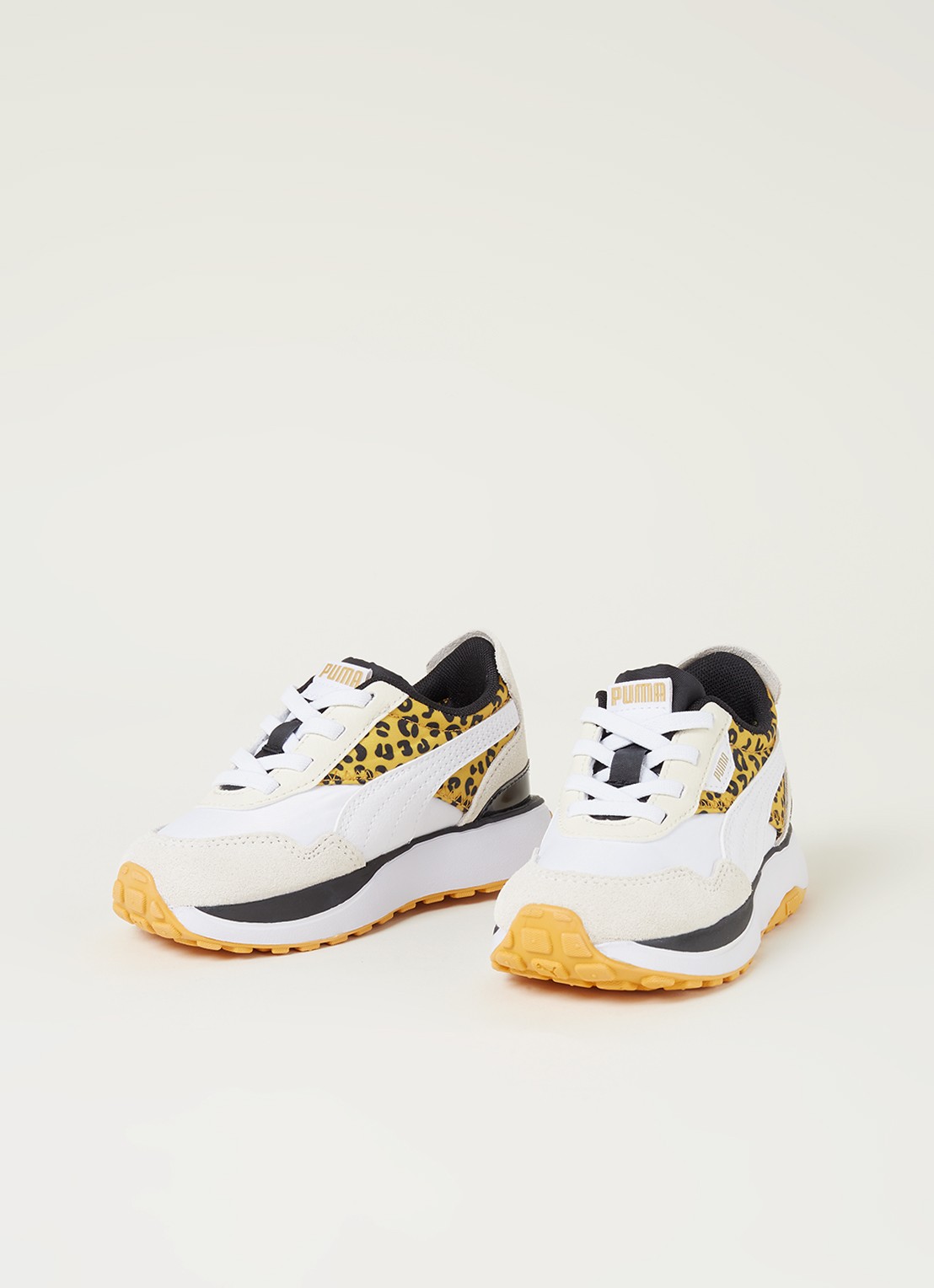 Puma Cruise Rider sneaker met suède details - voorkant 4 okergeel