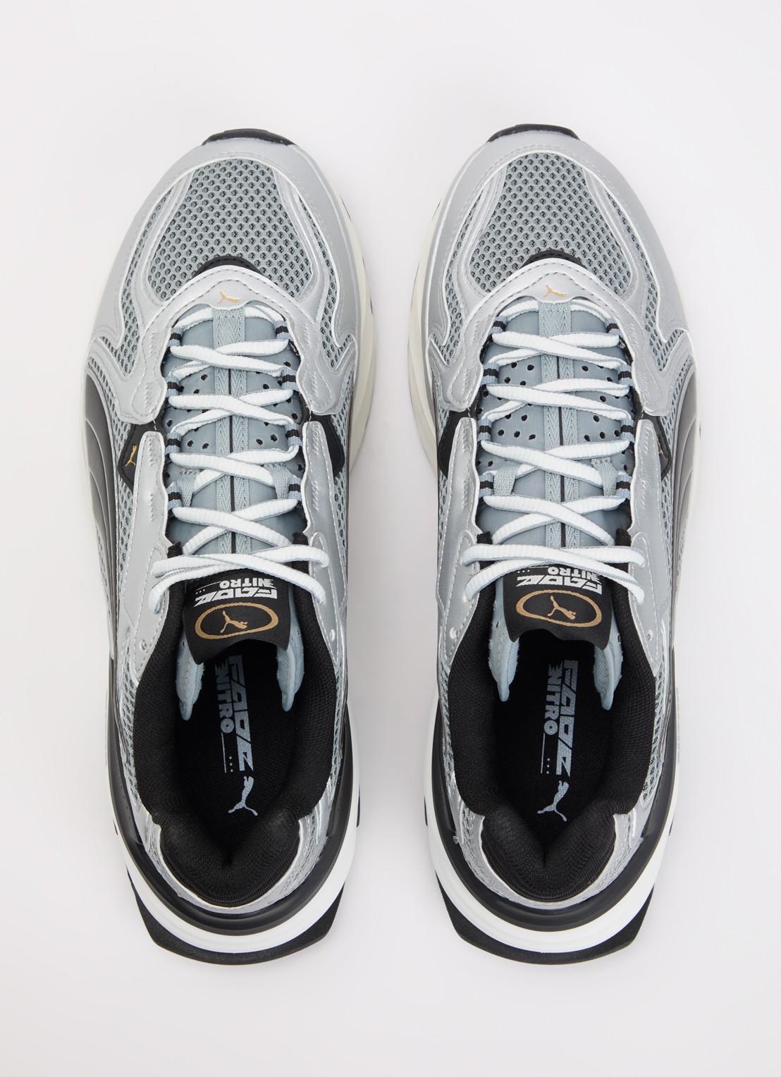 Puma Fade Nitro LS sneaker van mesh met metallic finish - detail 4 zilver