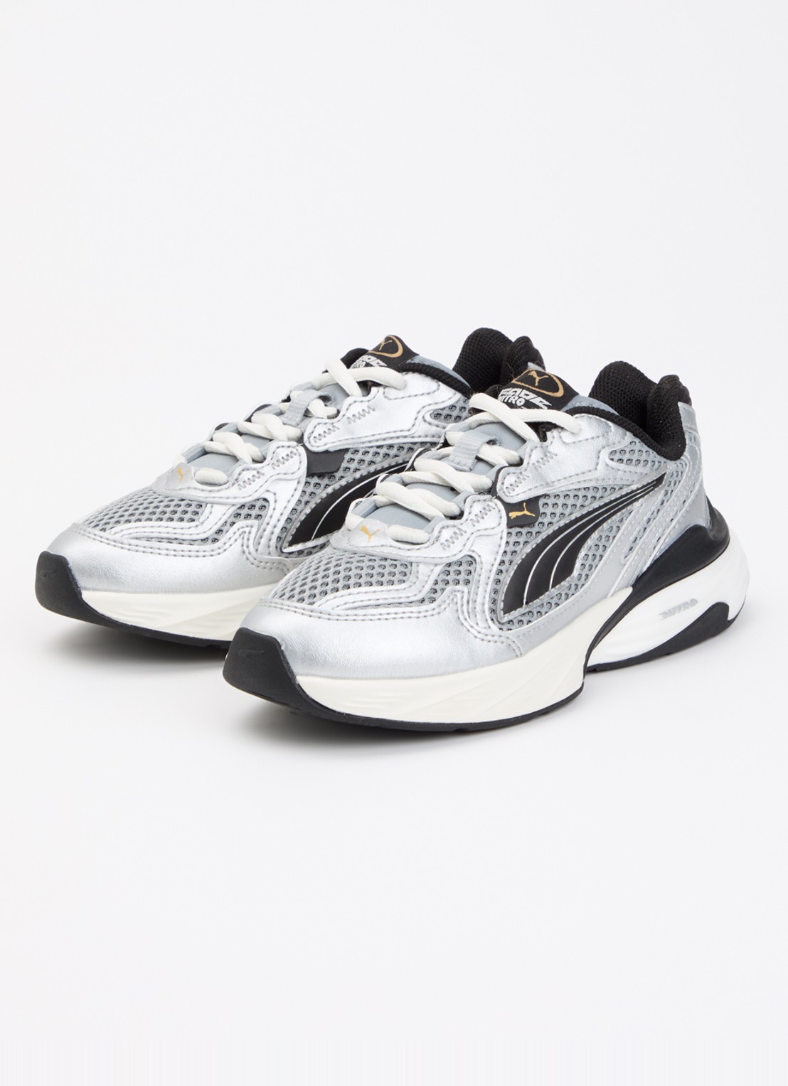Puma Fade Nitro sneaker van mesh met logo - voorkant 2 zilver