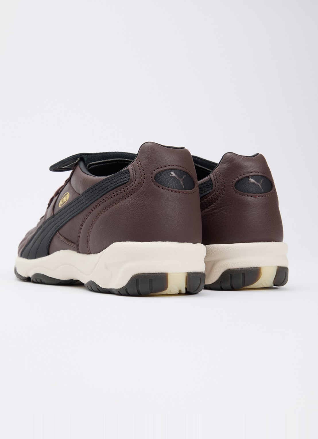 Puma King Indoor sneaker van leer - achterkant 4 bruin