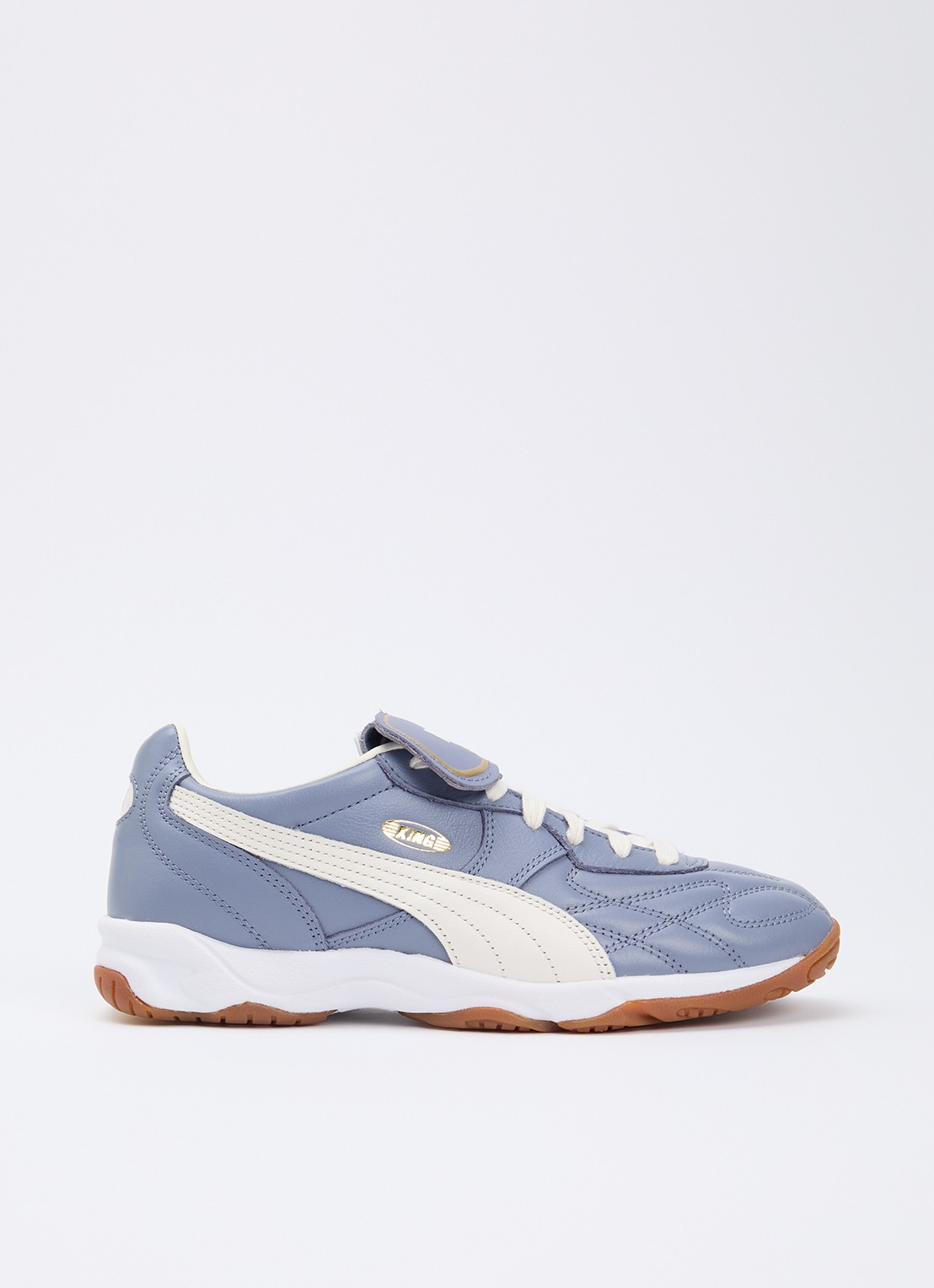 Puma King Indoor sneaker van leer - voorkant 2 paars