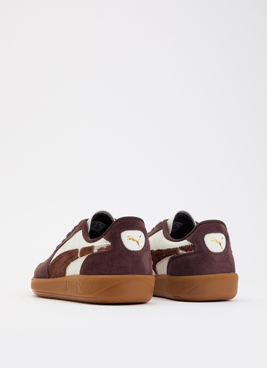Puma Palermo Cow sneaker van leer met details van suède - achterkant gebroken wit