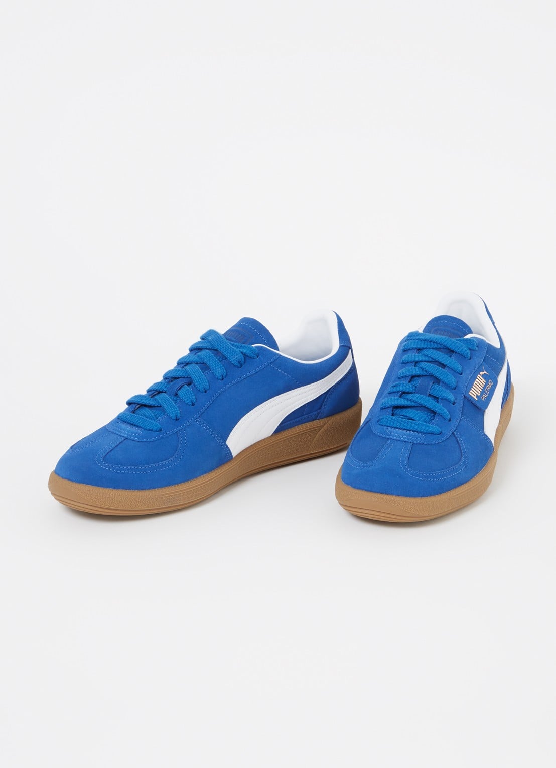 Puma Palermo sneaker van suède - detail 2 kobaltblauw