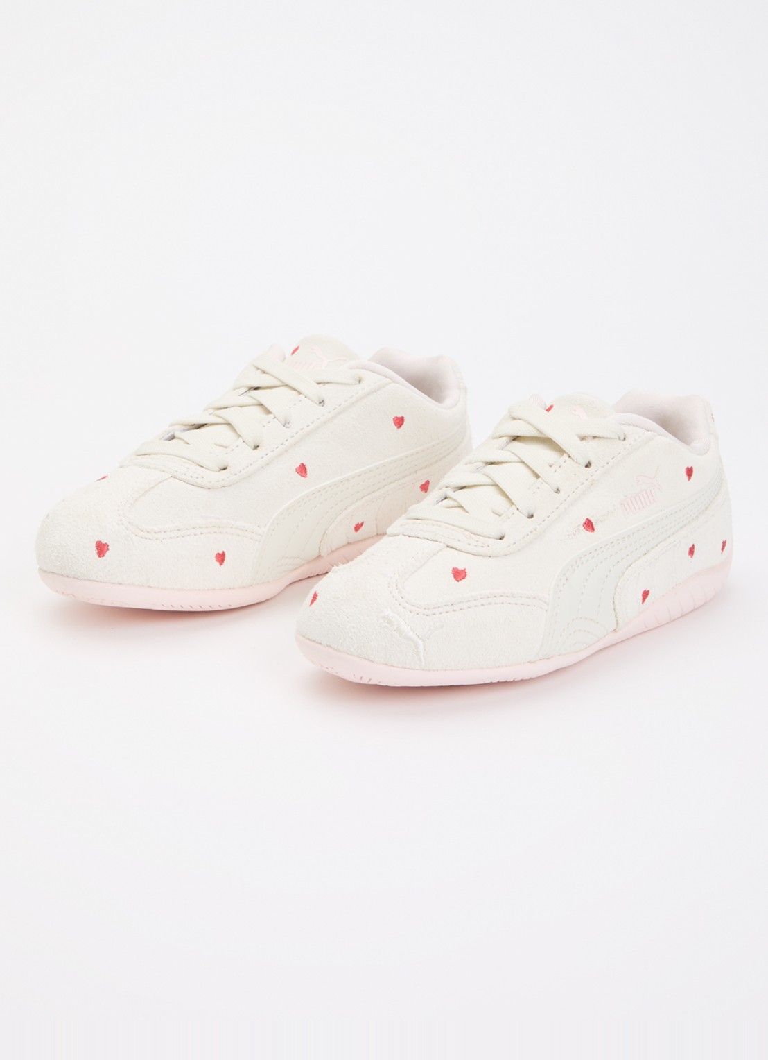 Puma Speedcat Amor van suéde met leren details - voorkant 4 lichtgrijs
