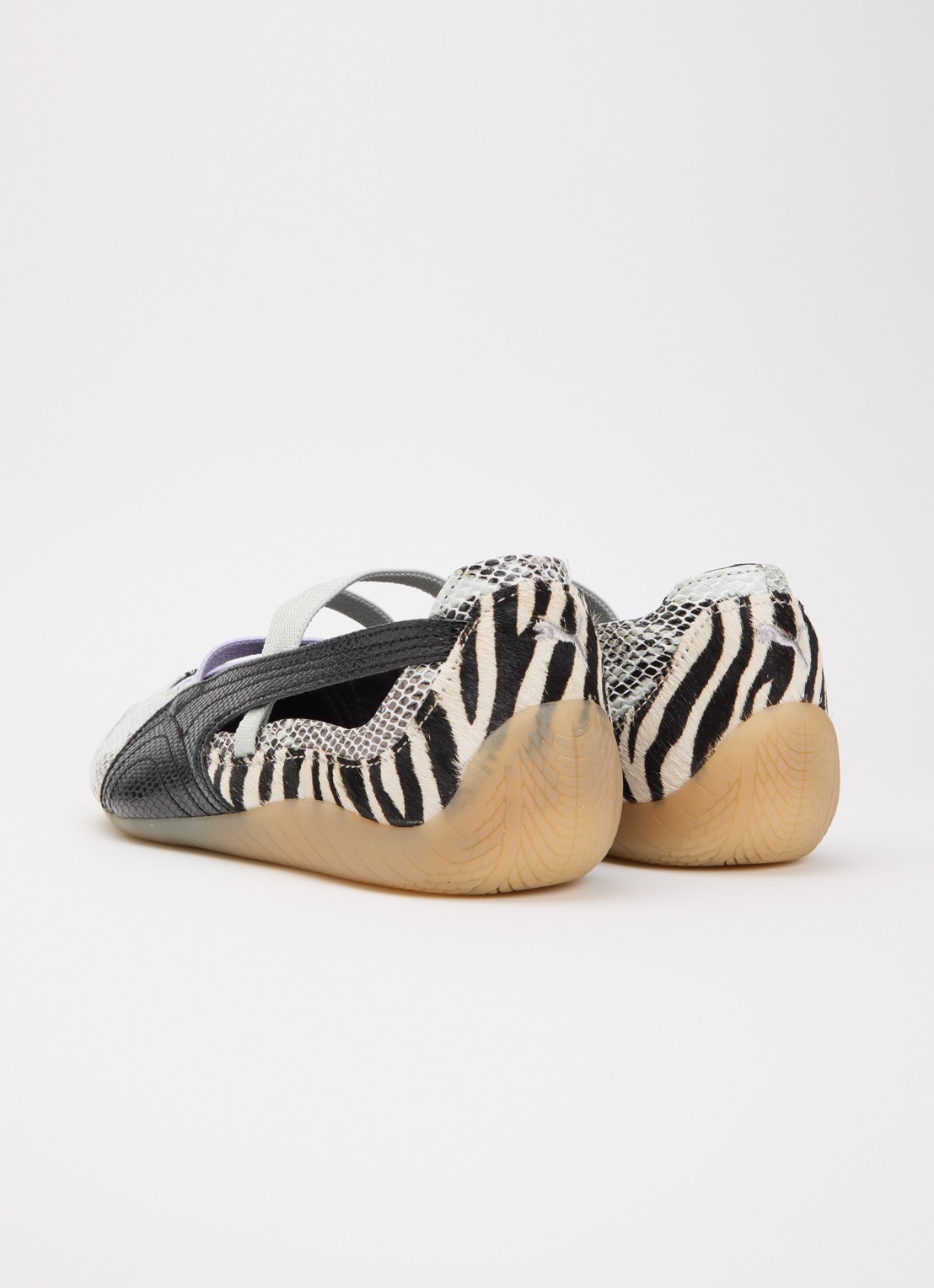 Puma Speedcat ballerina met slangenprint - achterkant lichtgrijs