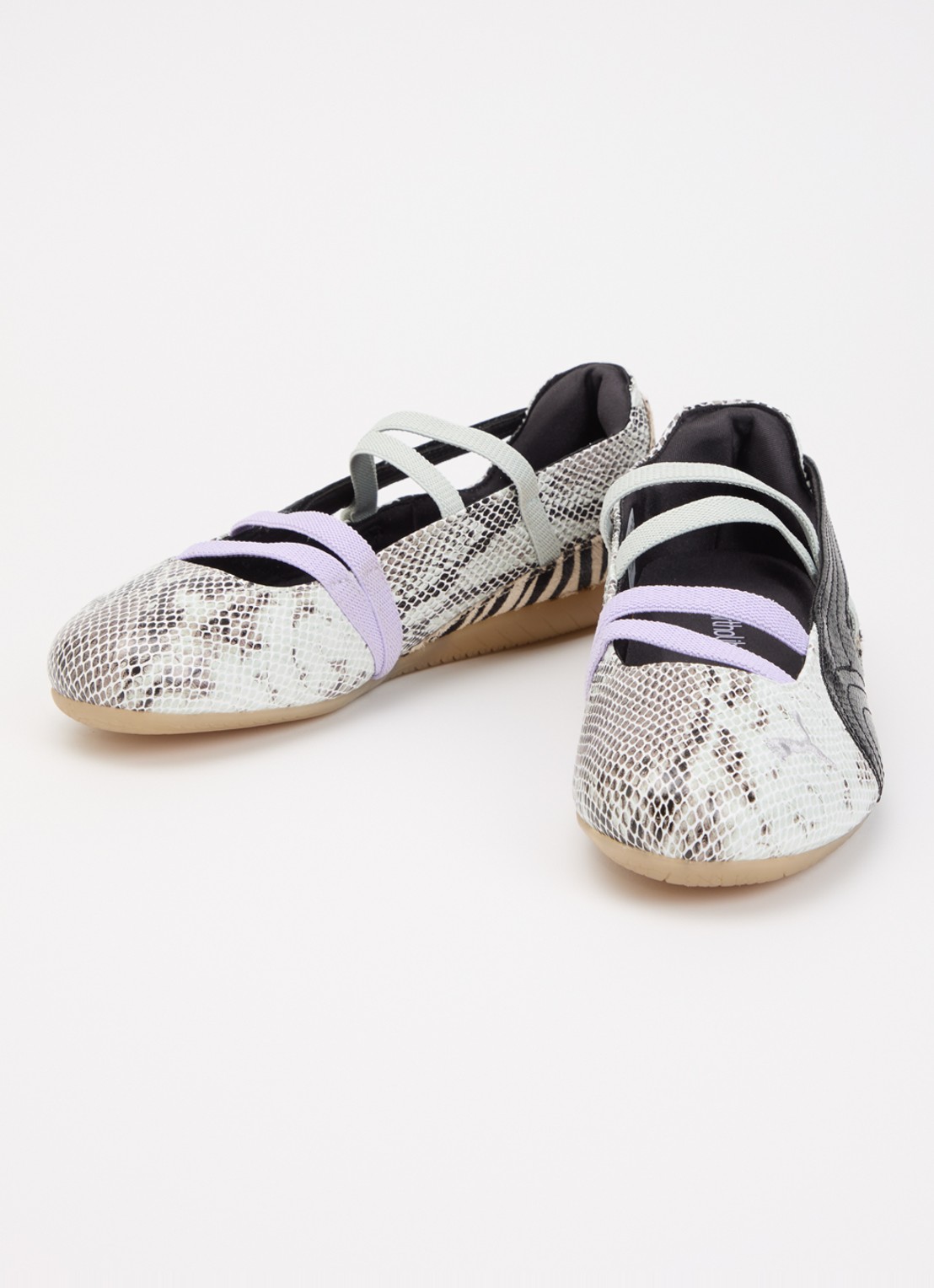 Puma Speedcat ballerina met slangenprint - detail 2 lichtgrijs