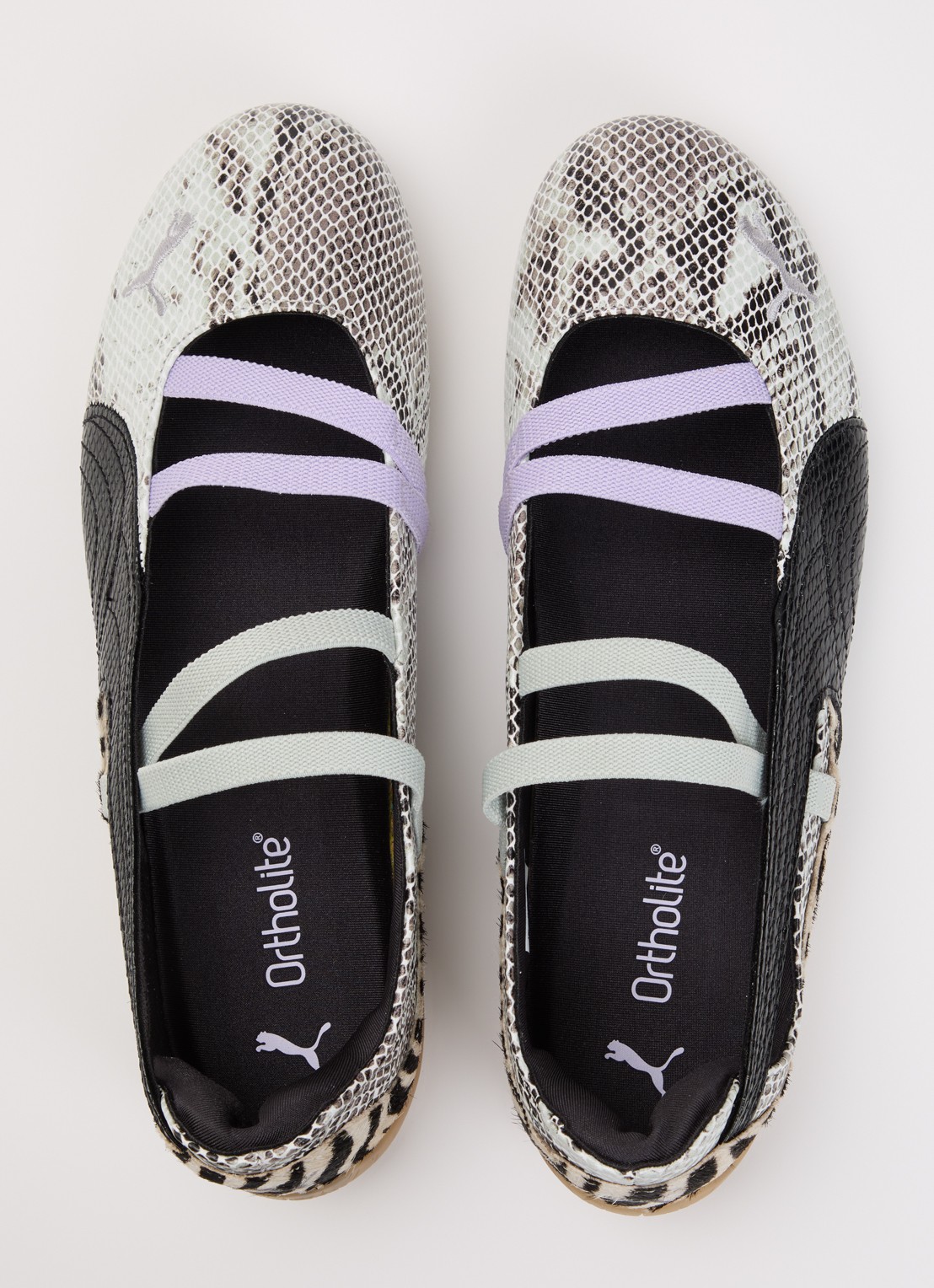 Puma Speedcat ballerina met slangenprint - detail 3 lichtgrijs