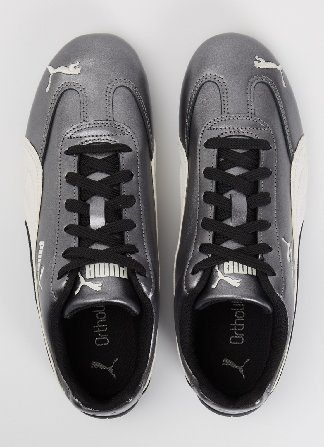 Puma Speedcat sneaker van leer met metallic finish - detail 2 antraciet