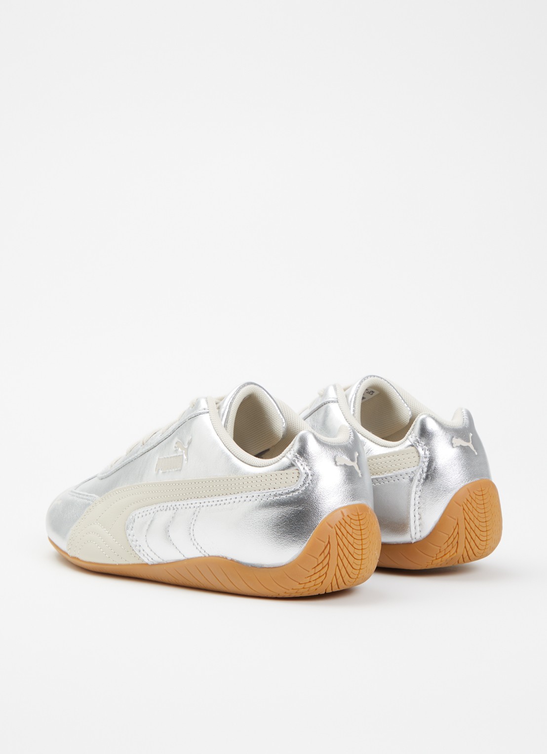 Puma Speedcat sneaker van leer met metallic finish - achterkant 2 zilver