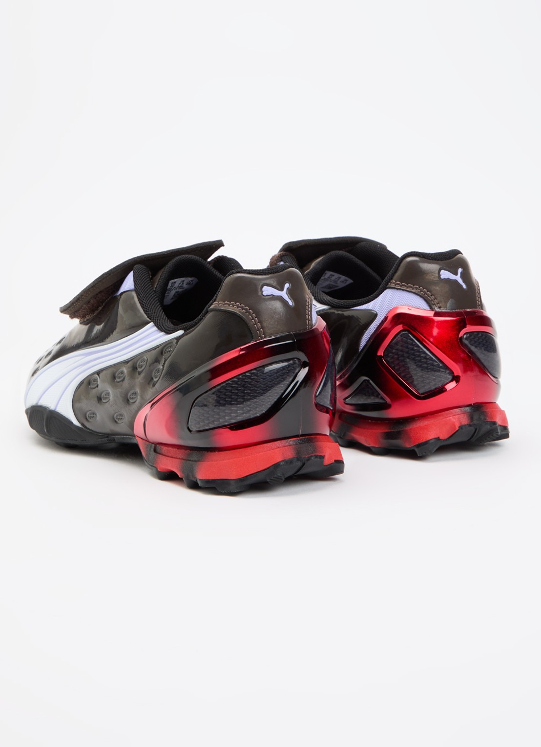 Puma V-S1 sneaker met mesh details - achterkant donkerbruin