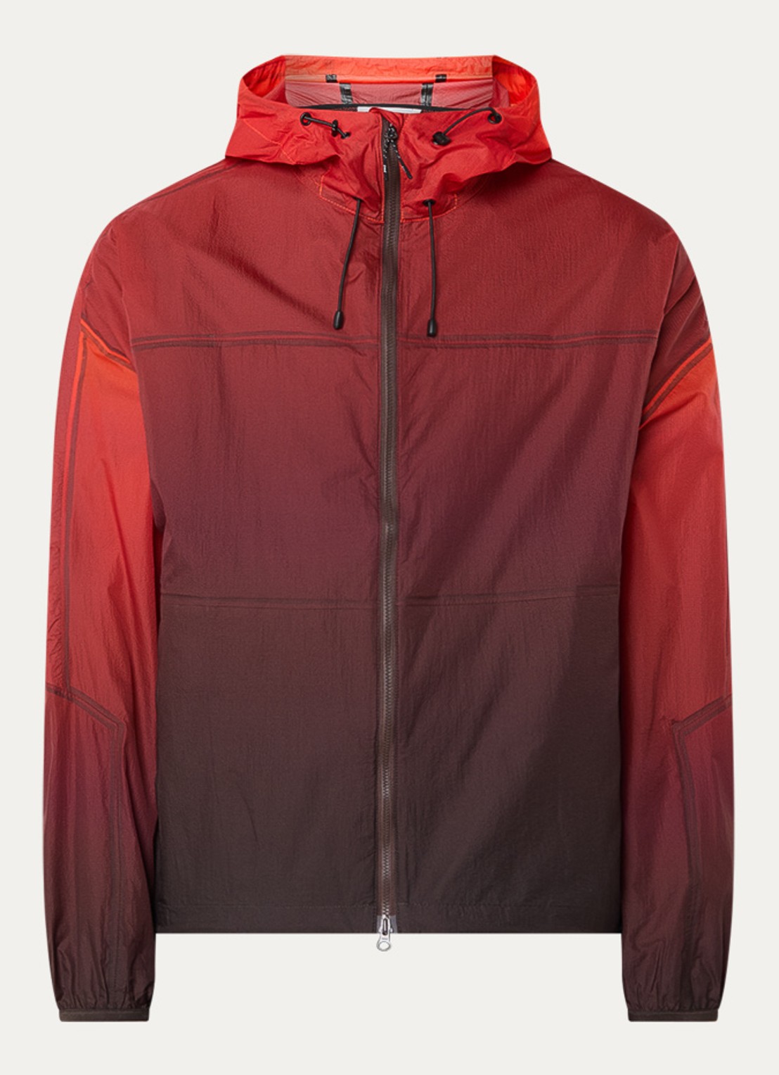 Purple Mountain Breeze jack met capuchon en dip-dye dessin - voorkant 2 rood