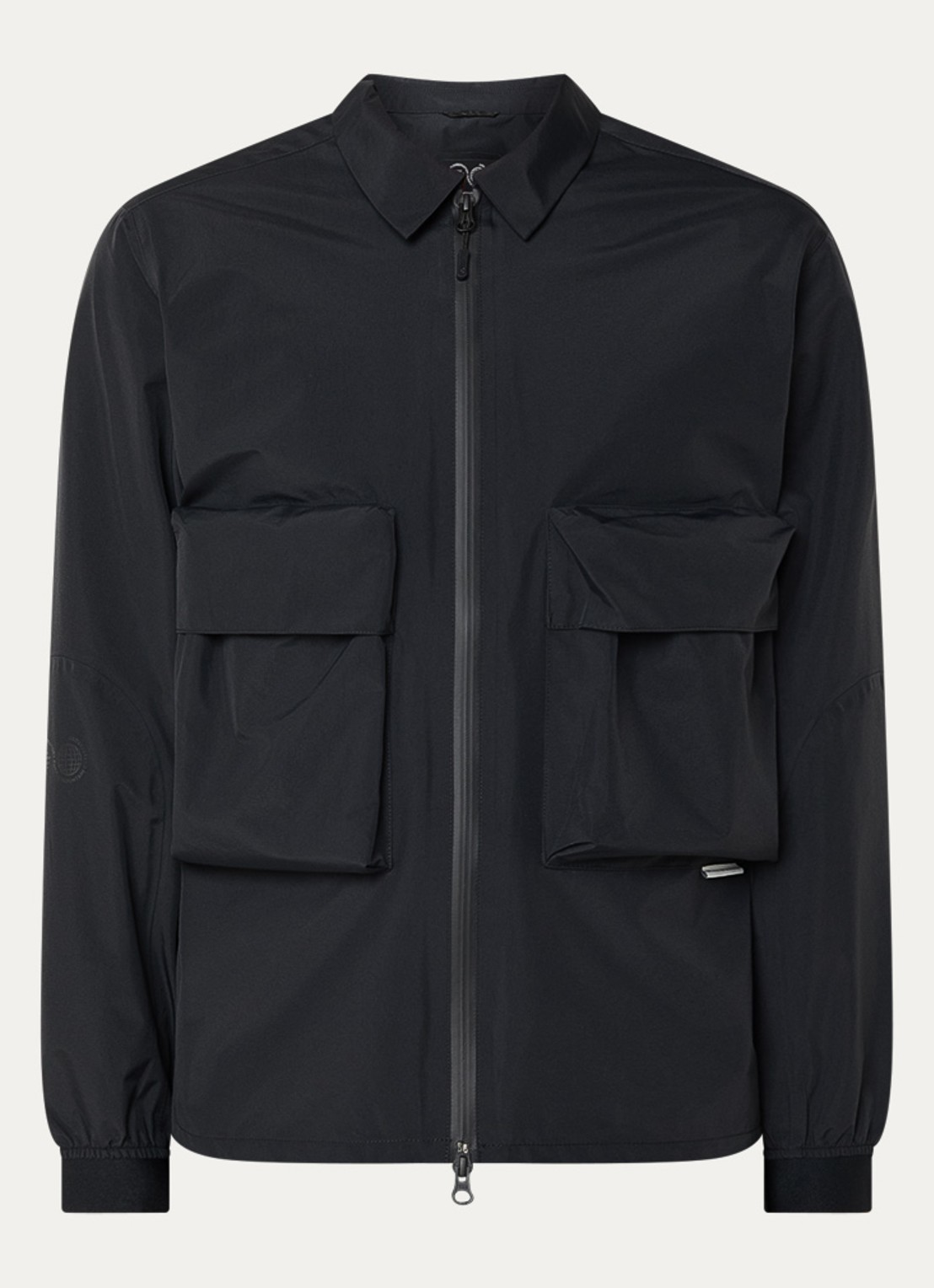 Purple Mountain Climate regular fit overshirt met klepzakken - voorkant 2 zwart