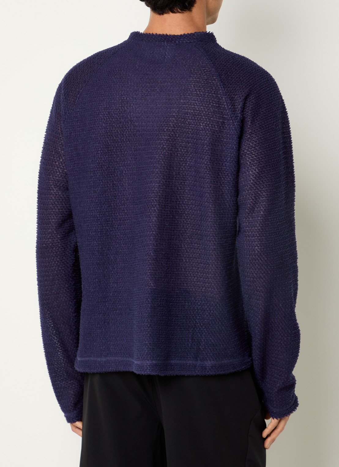 Purple Mountain Observatory Fijngebreide pullover met ronde hals - achterkant royalblauw