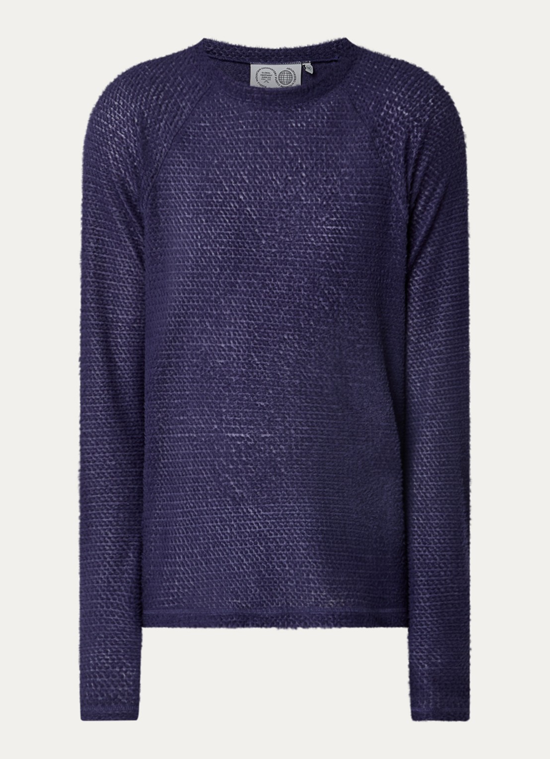 Purple Mountain Observatory Fijngebreide pullover met ronde hals - voorkant 2 royalblauw