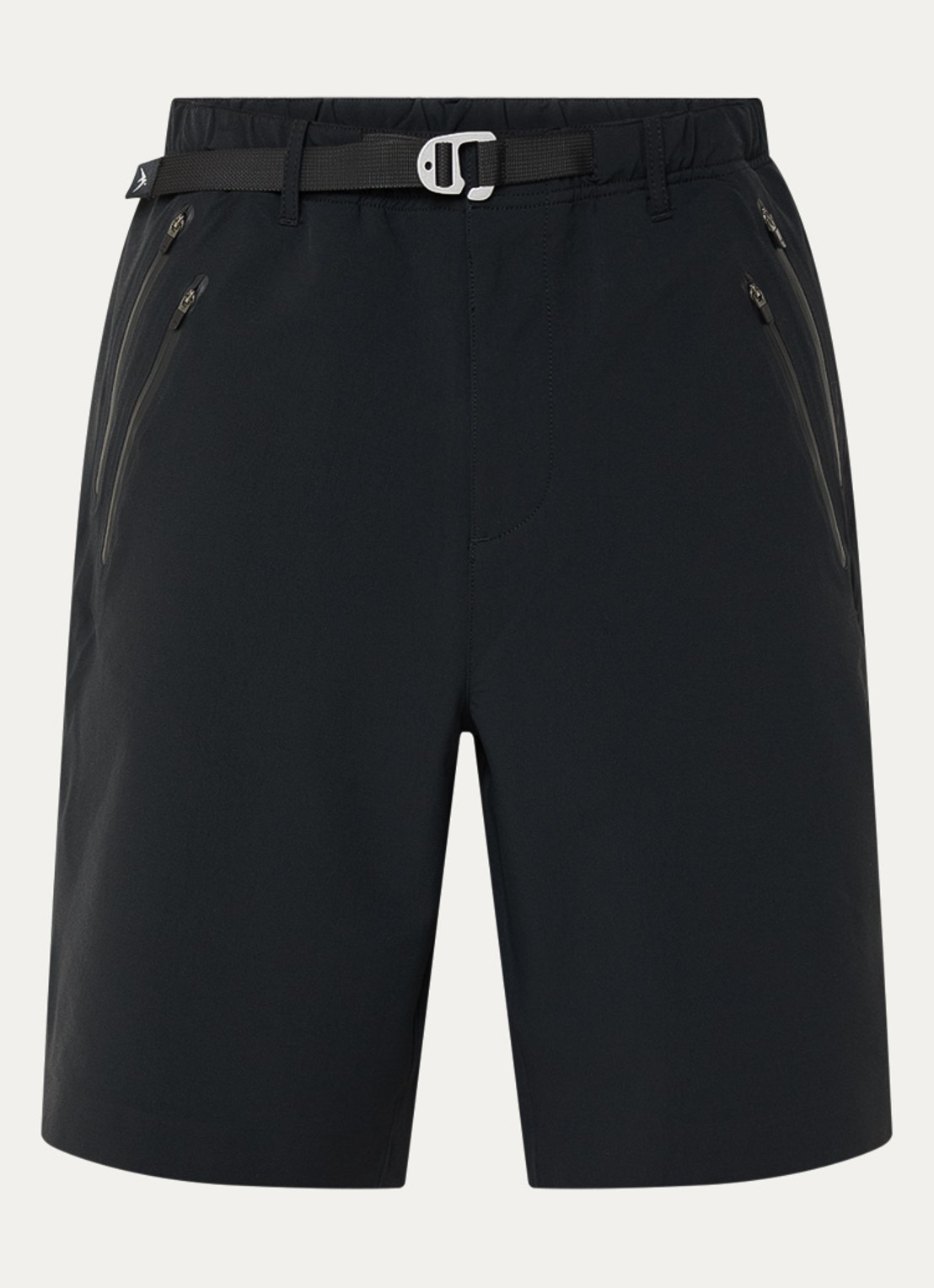 Purple Mountain Observatory Forest straight fit korte broek met ceintuur - voorkant zwart
