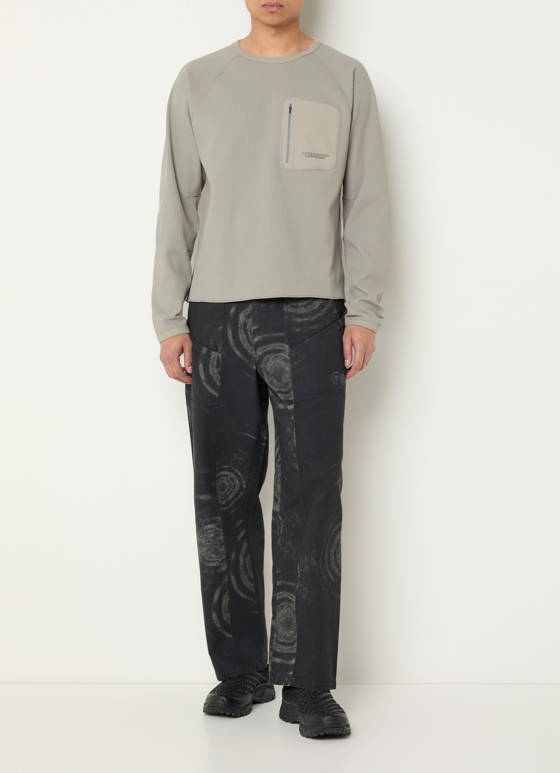 Purple Mountain Observatory Longsleeve met structuur - voorkant 3 lichtgrijs
