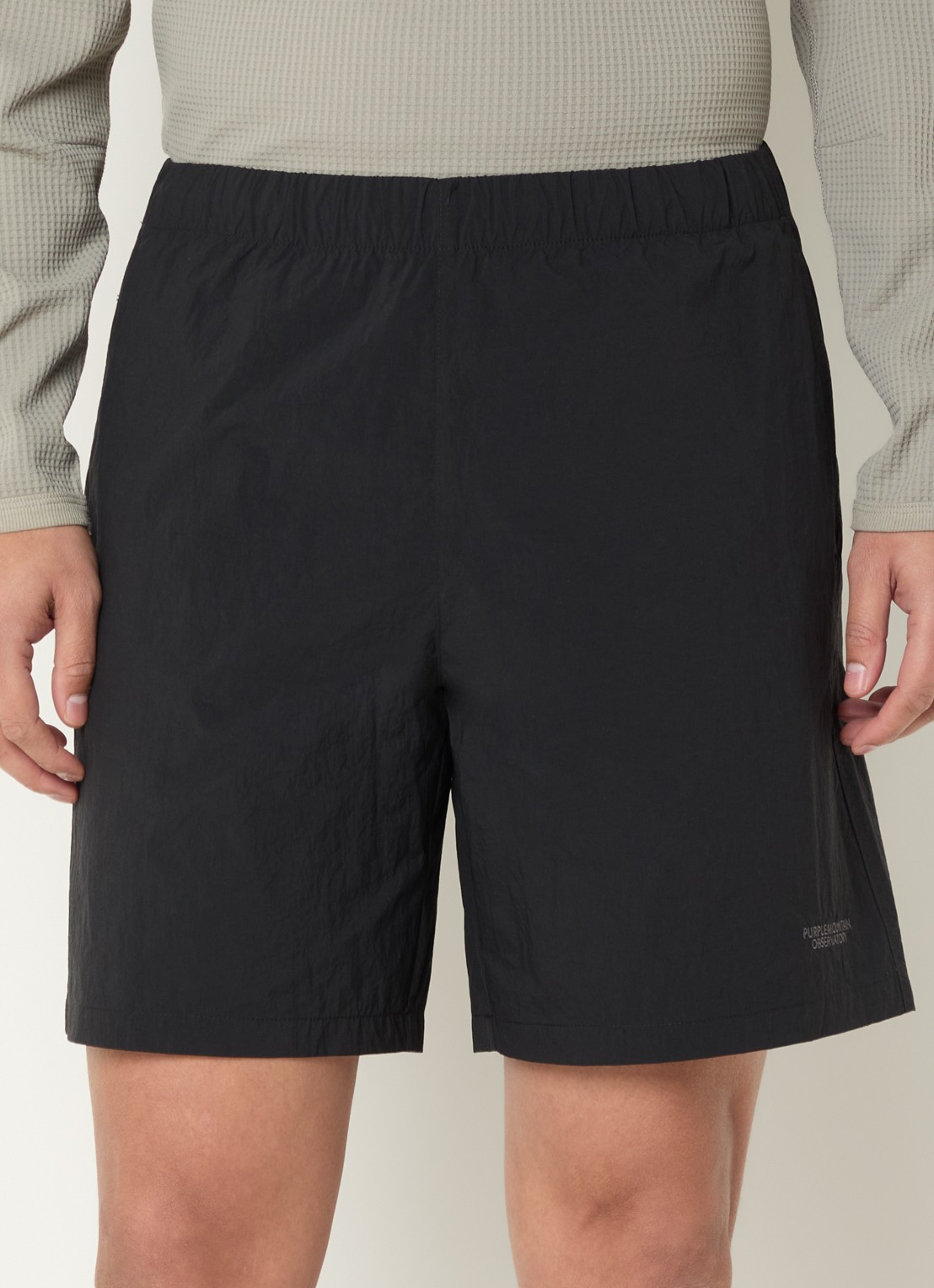 Purple Mountain Observatory Straight fit korte broek met steekzakken - detail 4 zwart