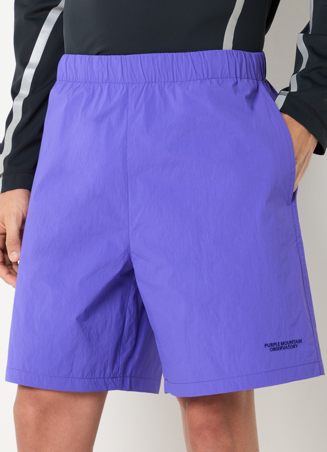 Purple Mountain Observatory Straight fit korte broek met steekzakken - detail 3 paars