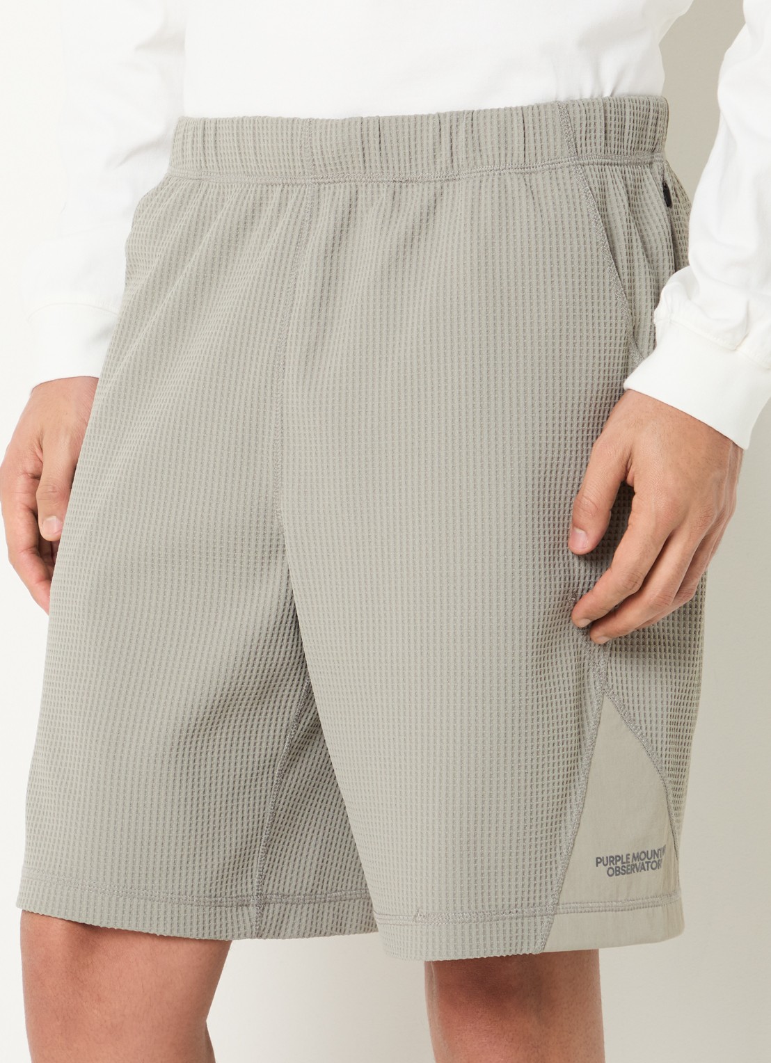 Purple Mountain Observatory Straight fit korte broek met steekzakken - detail 4 khaki