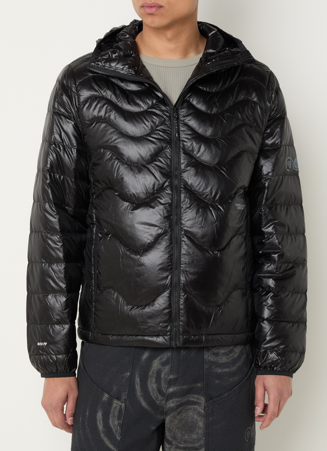 Purple Mountain Waves puffer jack met donsvulling en steekzakken - detail 3 zwart