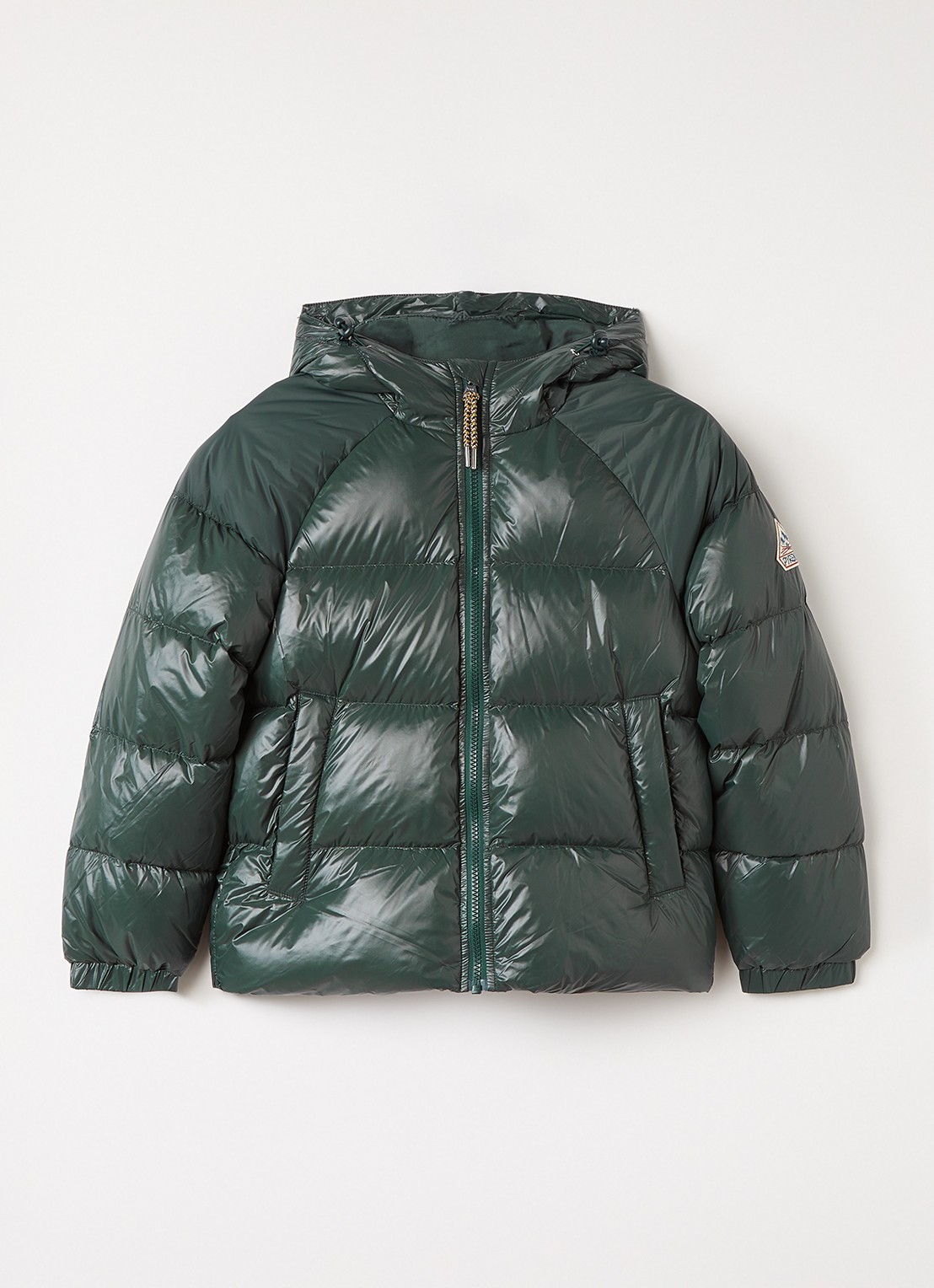PYRENEX Sten puffer jack met donsvulling en logo - voorkant bronsgroen