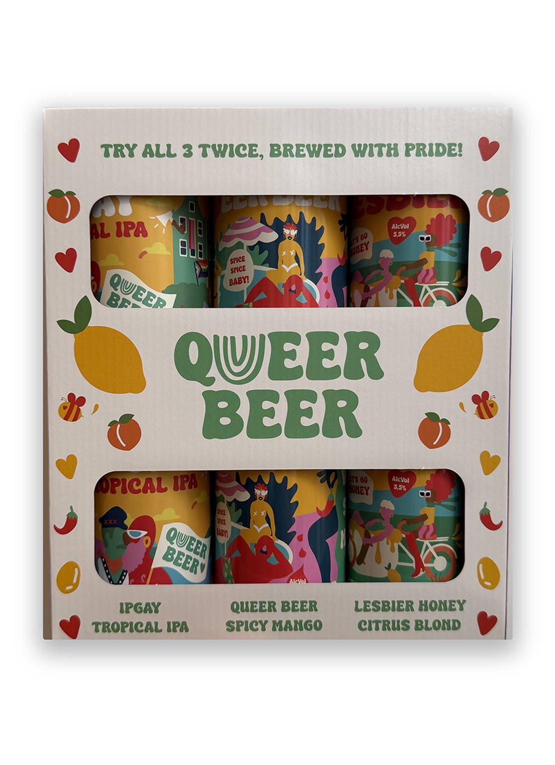 Queer Beer Queer Beer bier in geschenkverpakking 6 x 33 cl - voorkant undefined