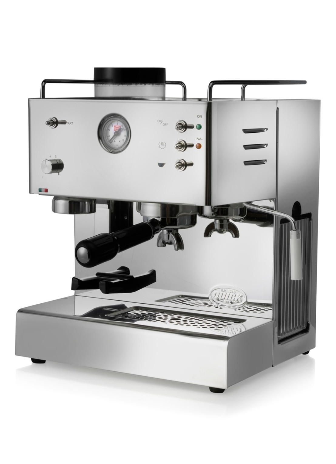 Quick Mill 3035 espressomachine - voorkant zilver