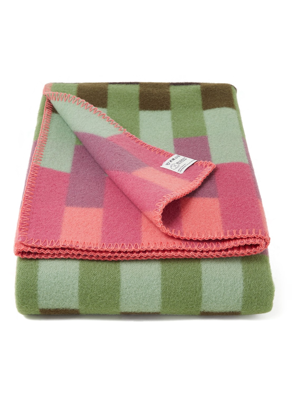 Røros Tweed Asmund Bold plaid 135 x 200 cm - voorkant roze