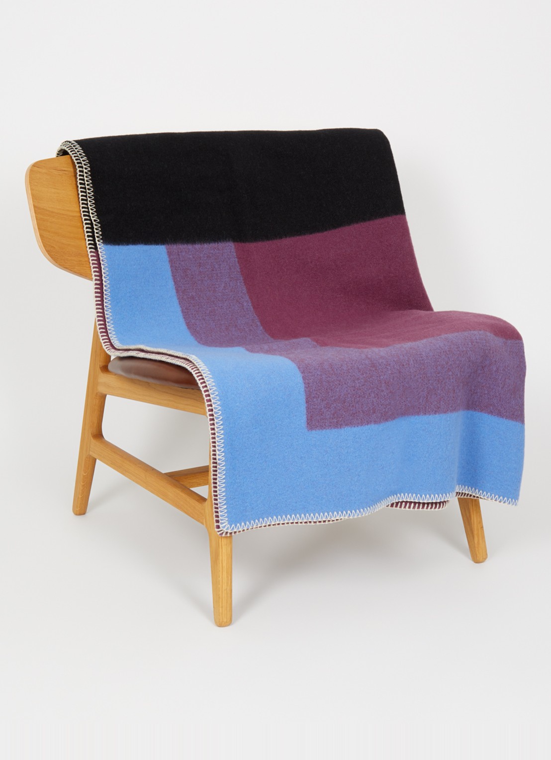 Røros Tweed Bento plaid van wol 135 x 200 cm - voorkant 3 lichtgeel