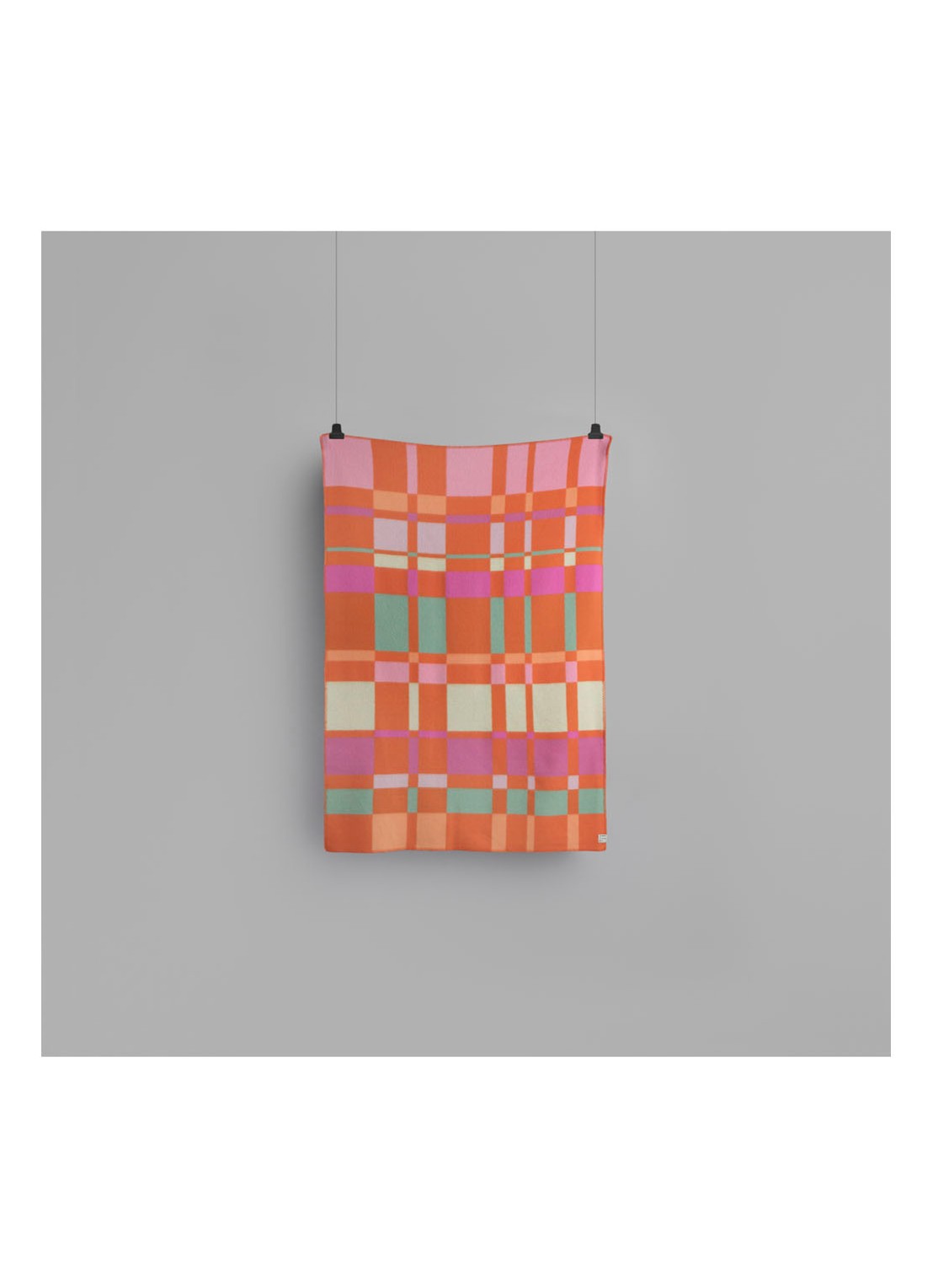 Røros Tweed City plaid van wol 135 x 200 cm - detail 3 orange