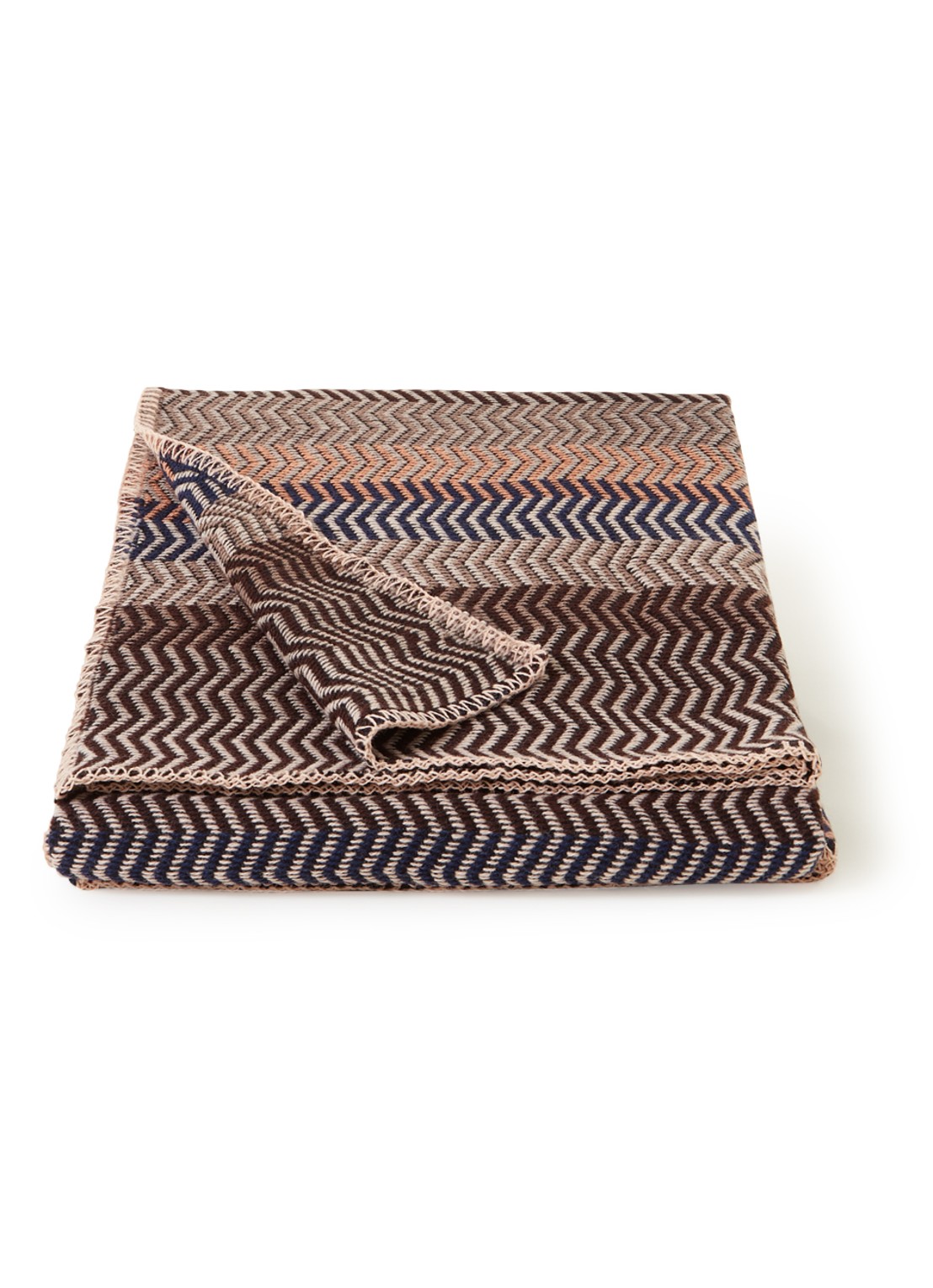 Røros Tweed Fri plaid van lamswol 150 x 200 cm - voorkant donkerblauw