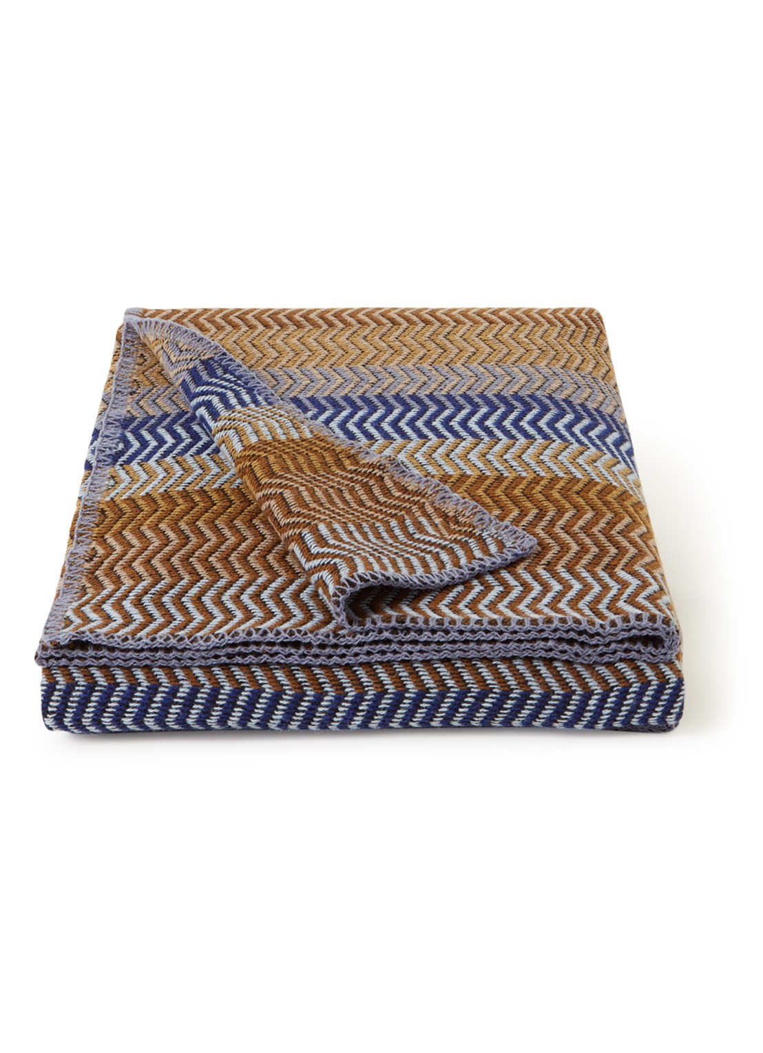 Røros Tweed Fri plaid van lamswol 150 x 200 cm - voorkant donkerblauw
