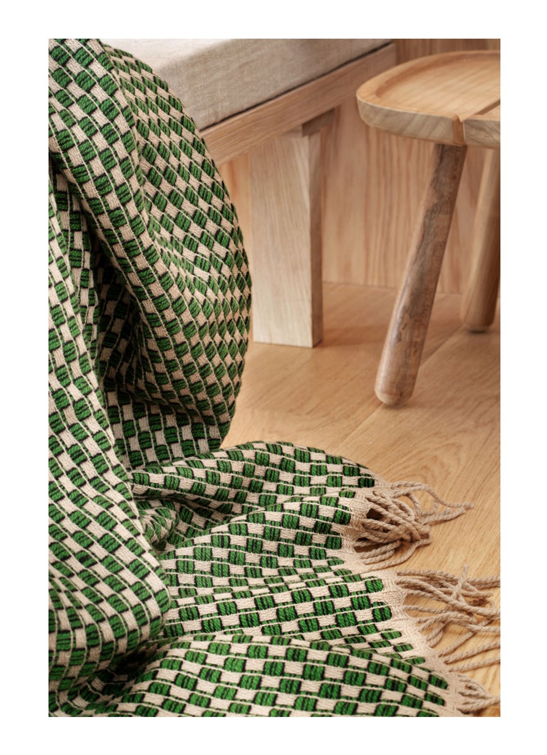 Røros Tweed Isak plaid van wol 150 x 210 cm - detail 4 groen