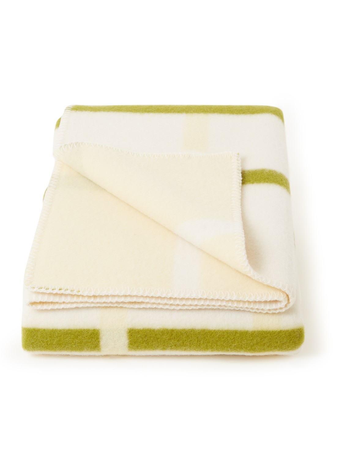 Røros Tweed Knut plaid van lamswol 200 x 135 cm - voorkant 2 creme