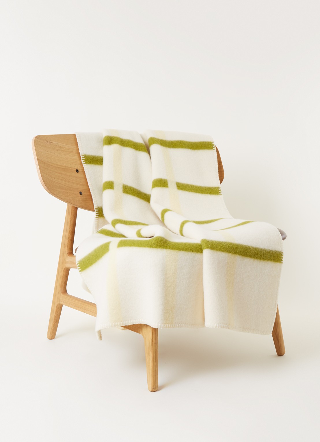 Røros Tweed Knut plaid van lamswol 200 x 135 cm - voorkant 3 creme