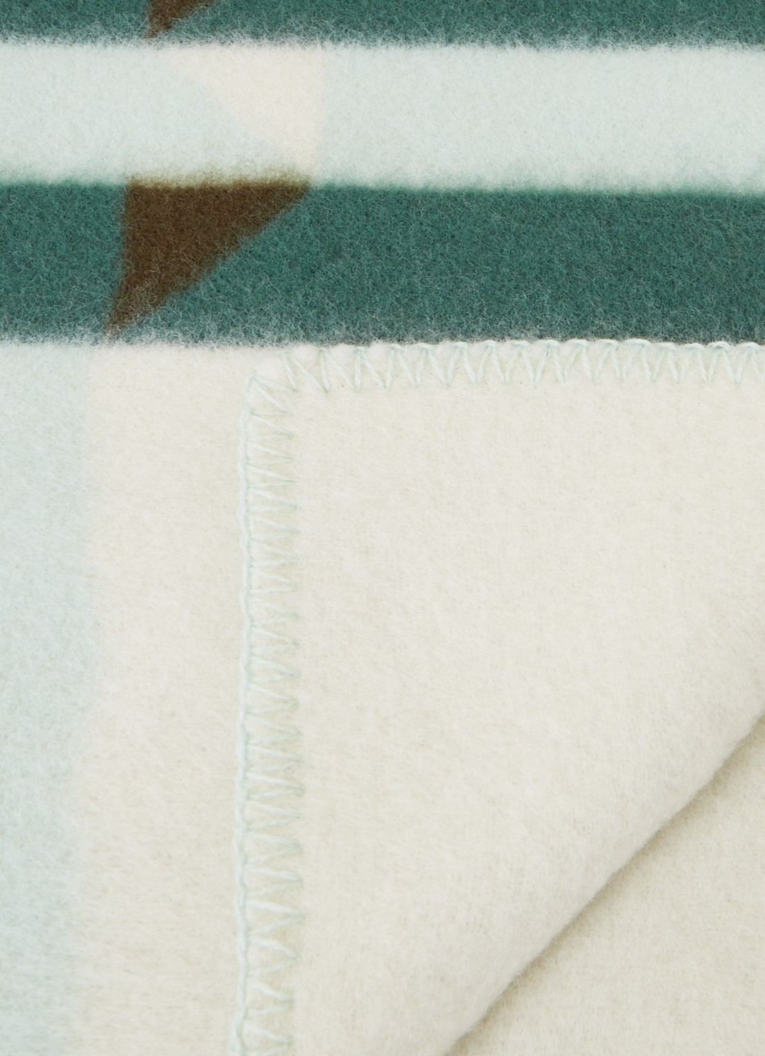 Røros Tweed Kvam plaid van lamswol 135 x 200 cm - detail mint