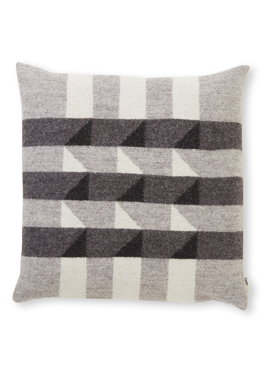 Røros Tweed Kvam sierkussen 50 x 50 cm - voorkant antraciet