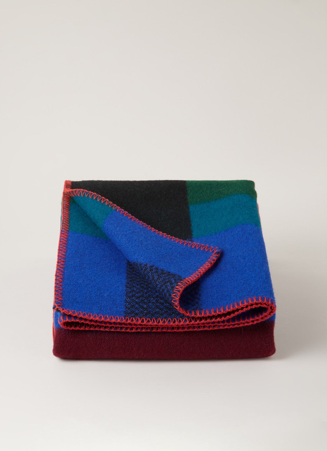 Røros Tweed Mikkel plaid van wol 135 x 200 cm - voorkant 2 royalblauw