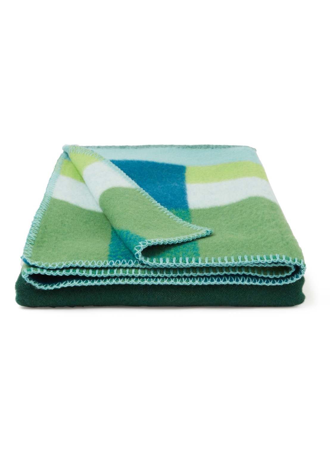 Røros Tweed Mikkel plaid van wol 135 x 200 cm - voorkant groen
