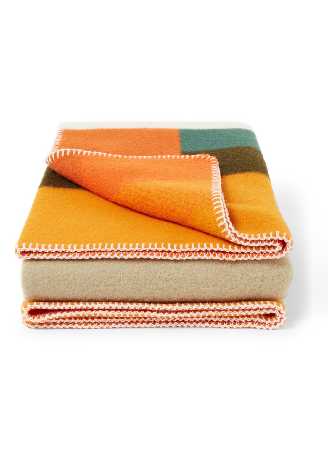 Røros Tweed Mikkel plaid van wol 135 x 200 cm - voorkant orange