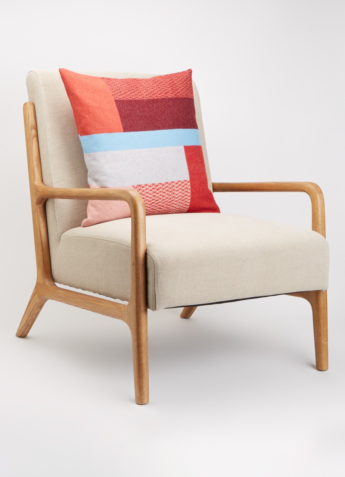 Røros Tweed Mikkel sierkussen 50 x 50 cm   - voorkant 2 rood