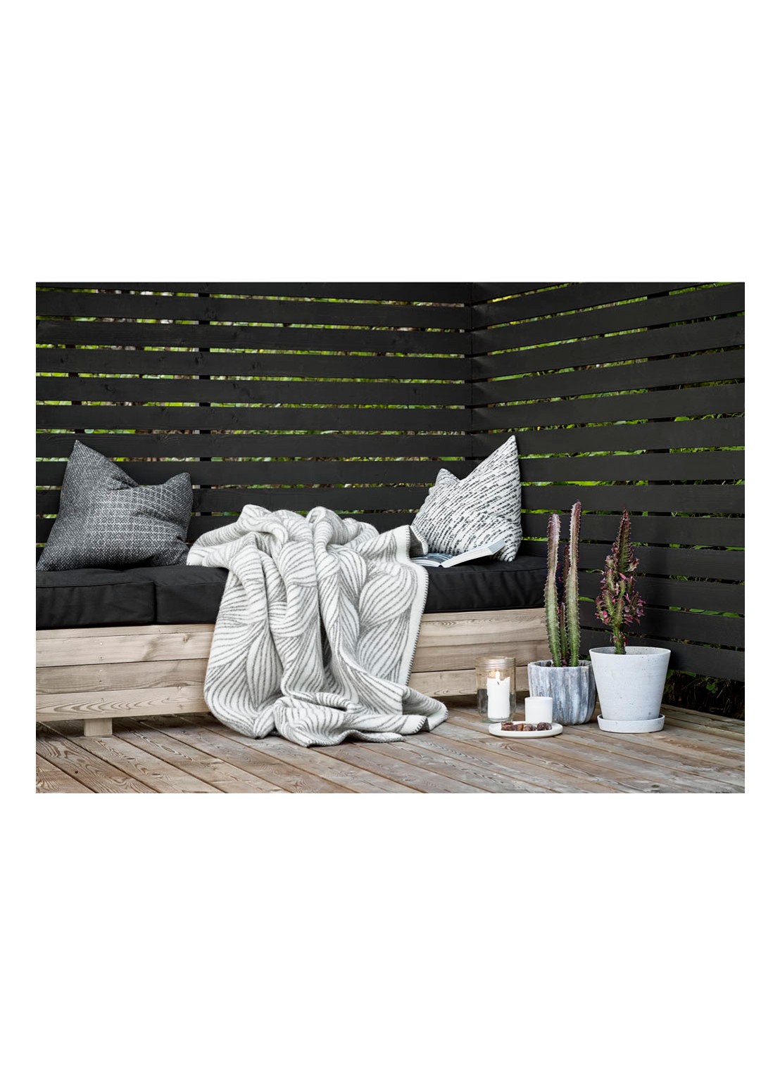 Røros Tweed Naturpledd plaid van wol 135 x 200 cm - detail 2 grijs
