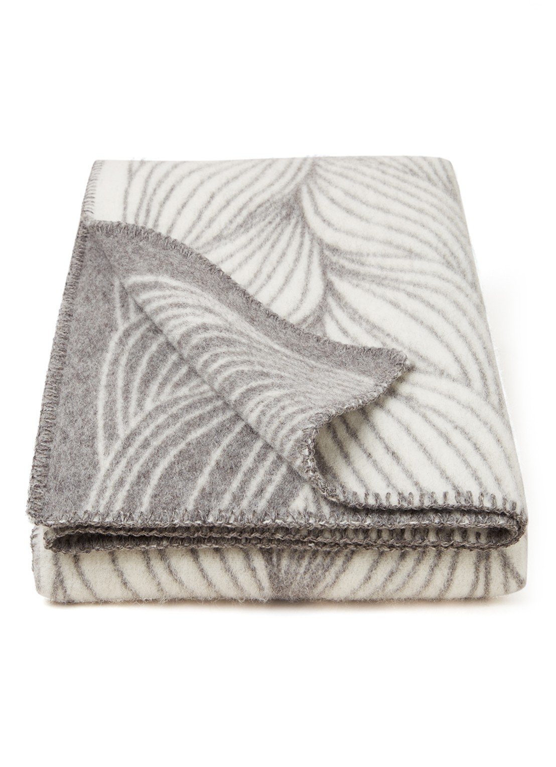 Røros Tweed Naturpledd plaid van wol 135 x 200 cm - voorkant 5 grijs