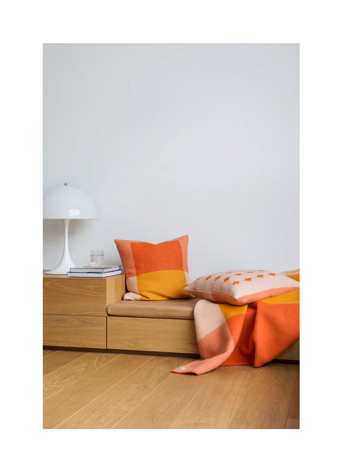 Røros Tweed Syndin plaid 135 x 200 cm - voorkant 2 orange
