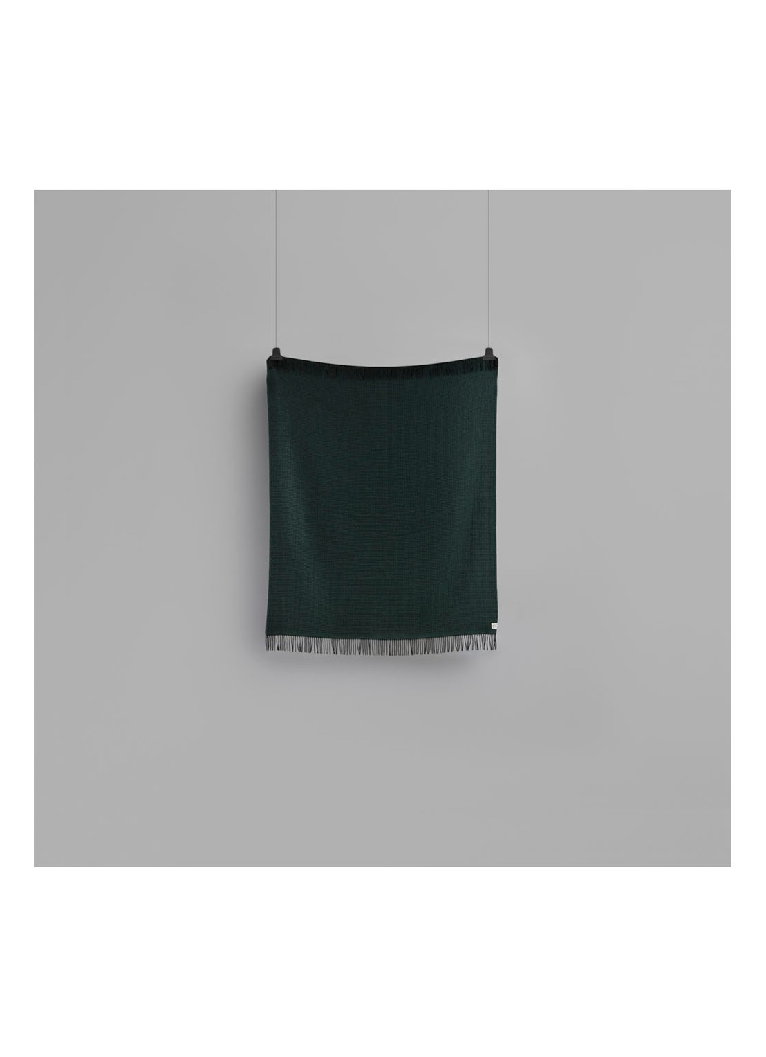 Røros Tweed Vega plaid van wol 150 x 210 cm - detail 3 bronsgroen