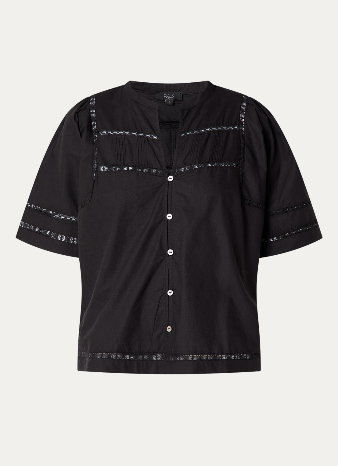 Rails Alanis blouse met broderie - voorkant zwart