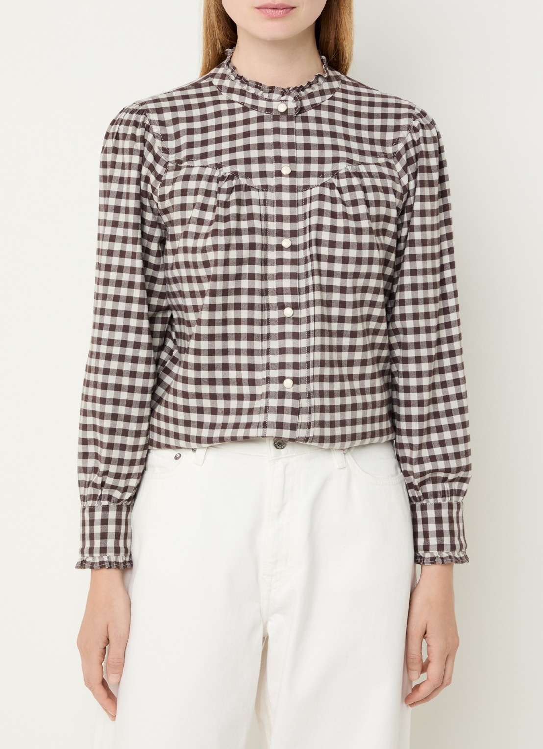Rails Alanna blouse met ruitdessin - detail 2 donkerbruin