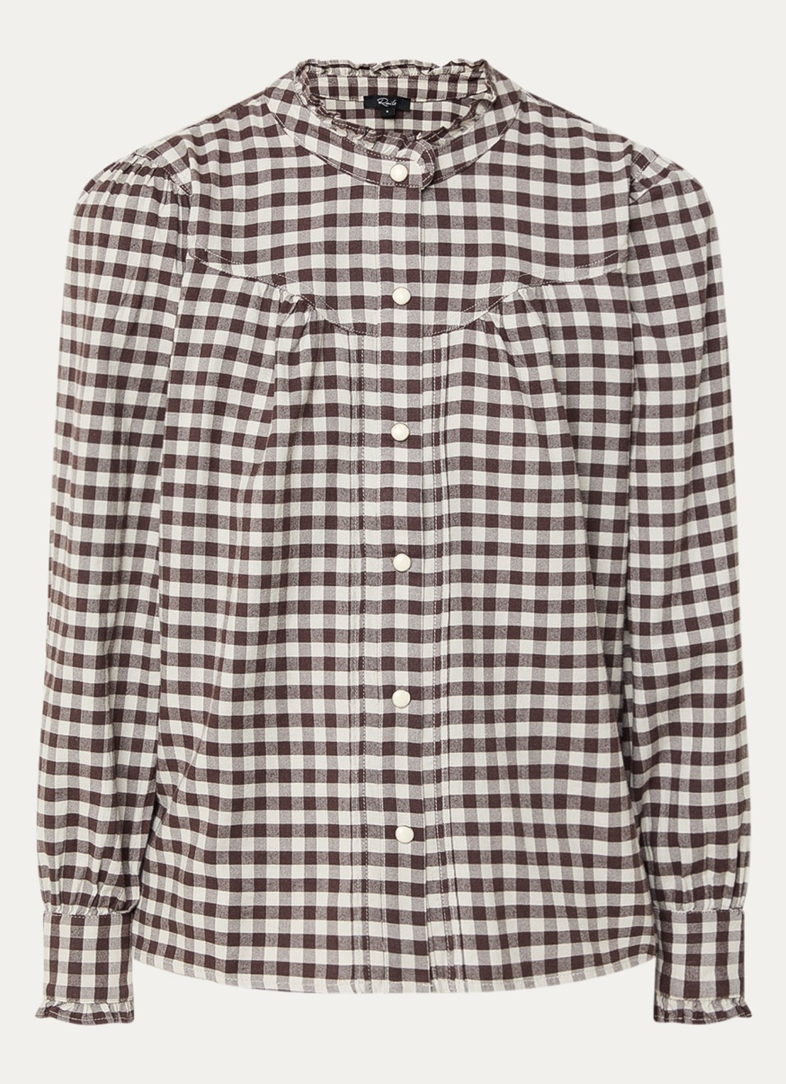 Rails Alanna blouse met ruitdessin - voorkant 3 donkerbruin