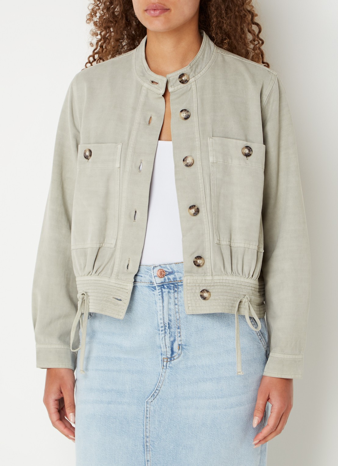 Rails Alma overshirt  met borstzakken - detail 4 khaki